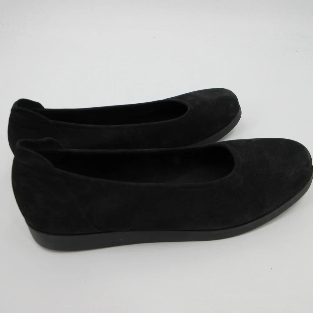 Arche Black Sz 11 Nubuck Leather Flats Round Toe Slip On Shoes Made in France